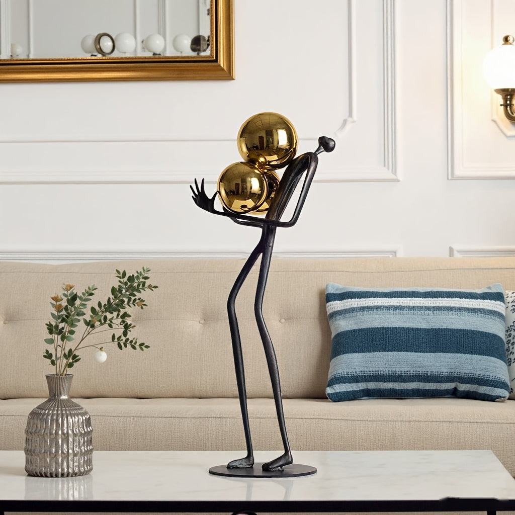 Tnessential Abstract Metal Hugging Sphere Figure Art Sculpture for 3D Decor