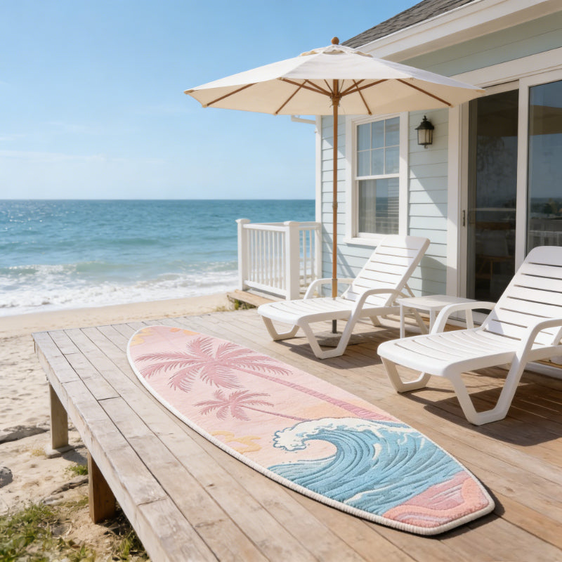 PINK SURFBOARD 2 RUG view 3