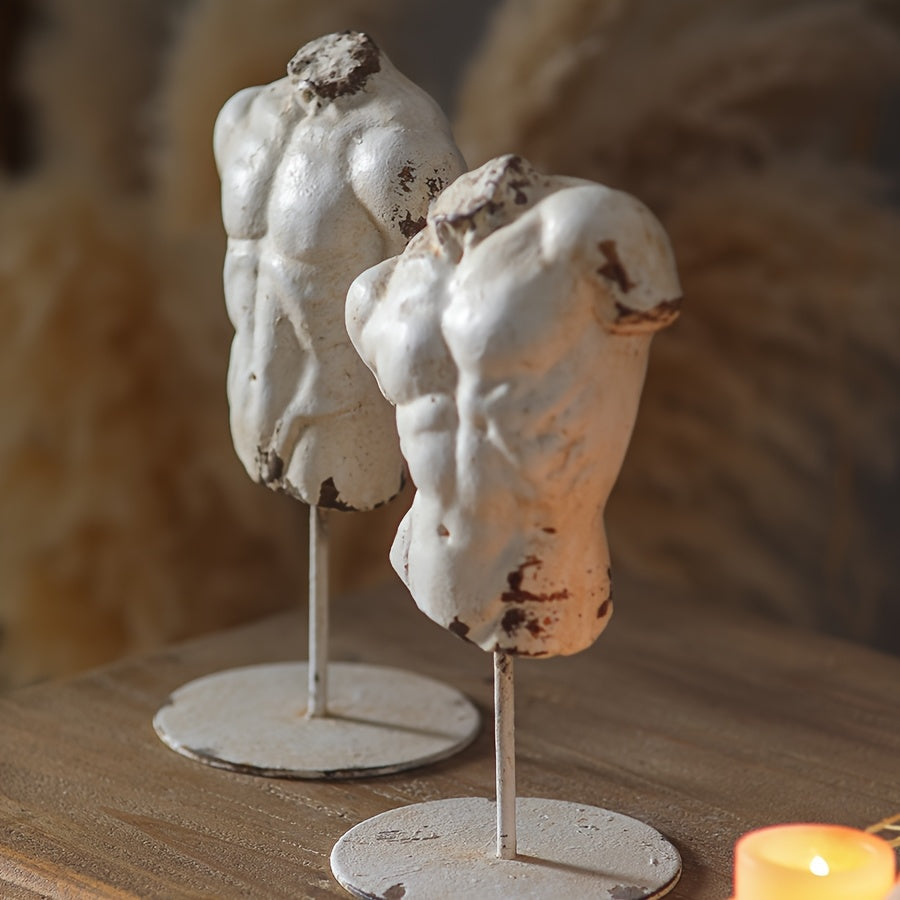 Tnessential Elegant White Cast Iron\u002f Figurine Statue 3D Decor