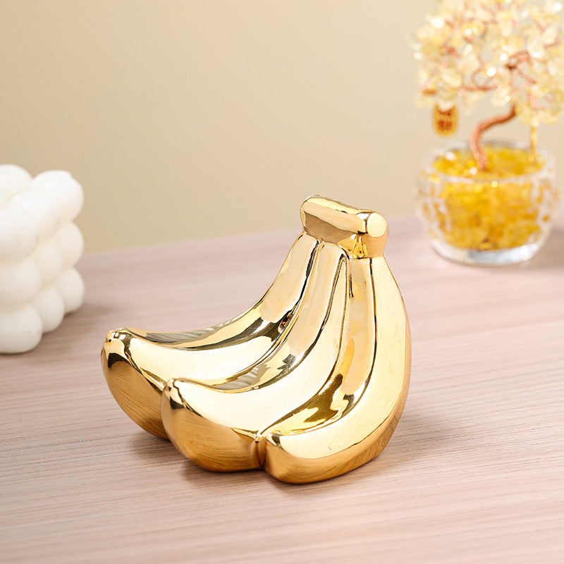 Tnessential Modern Creative Light Luxury Banana Decorative Ornament 3D Decor