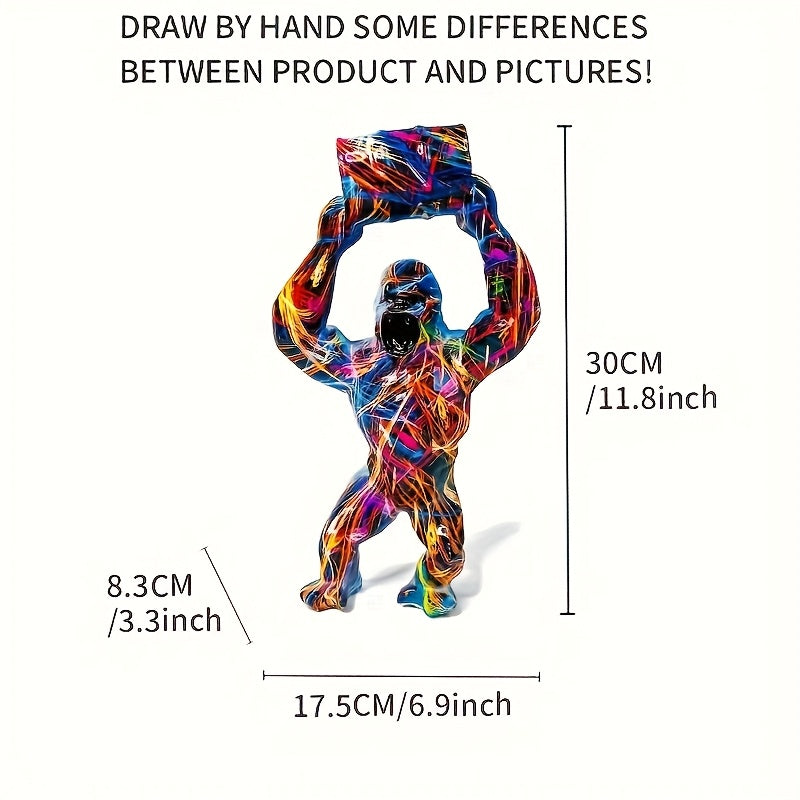 Tnessential Creative Nordic Abstract Graffiti Gorilla Sculpture 3D Decor