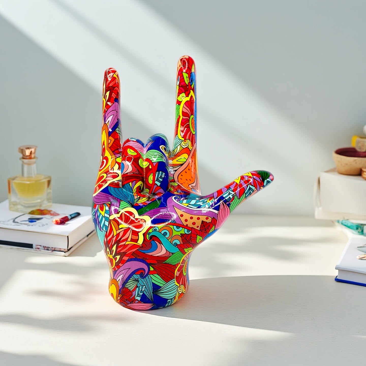 Tnessential Colorful Abstract Rock Hand Figurine 3D Decor