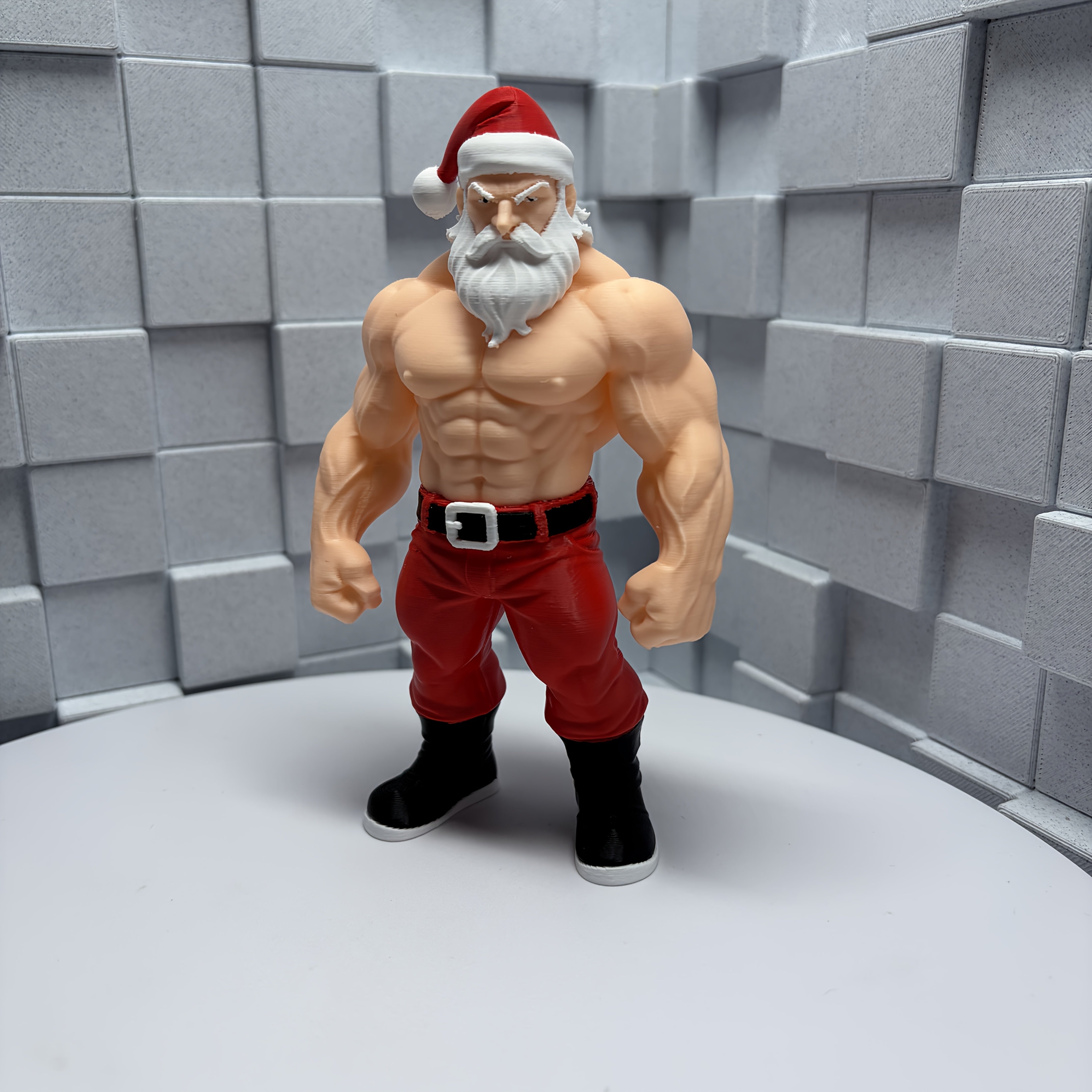 Tnessential New Edition Premium Muscular Santa Claus 3D Decor