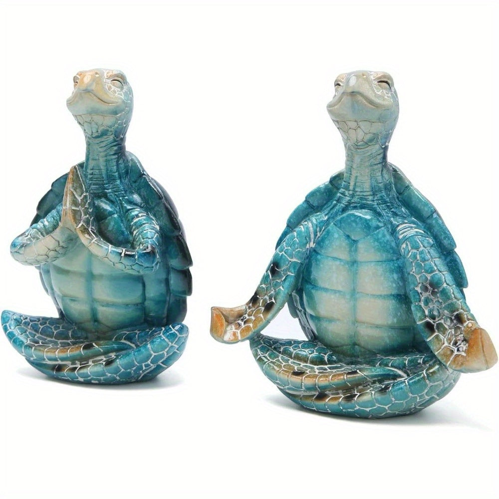 Tnessential Set of 2 Turtle Figurines for Yoga Meditation 3D Decor