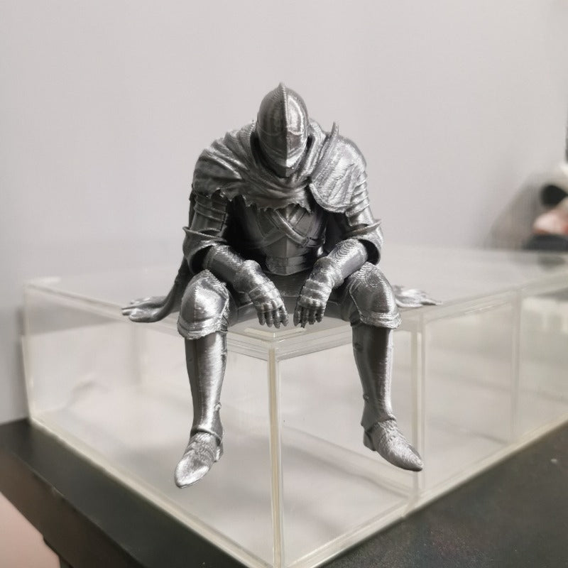 Tnessential Edge-sitting Knight Figurine 3D Decor