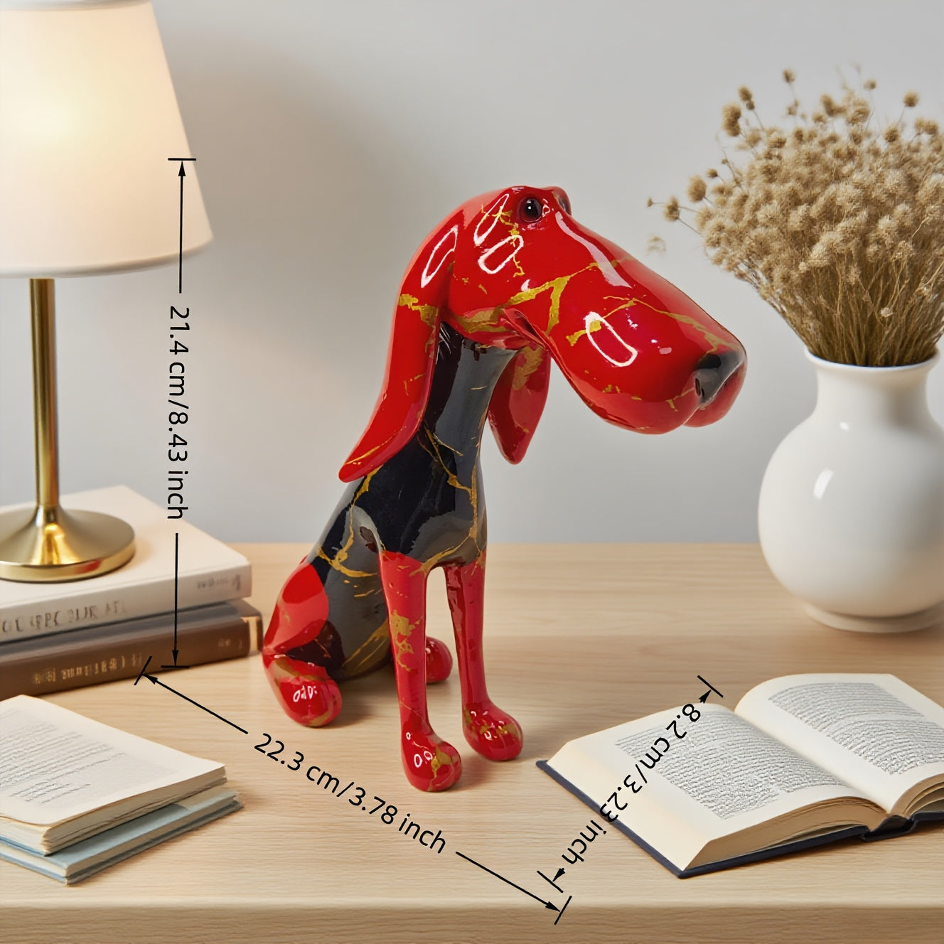 Tnessential Abstract Shaped Large Mouth Sausage Dog Statue Ornament 3D Decor