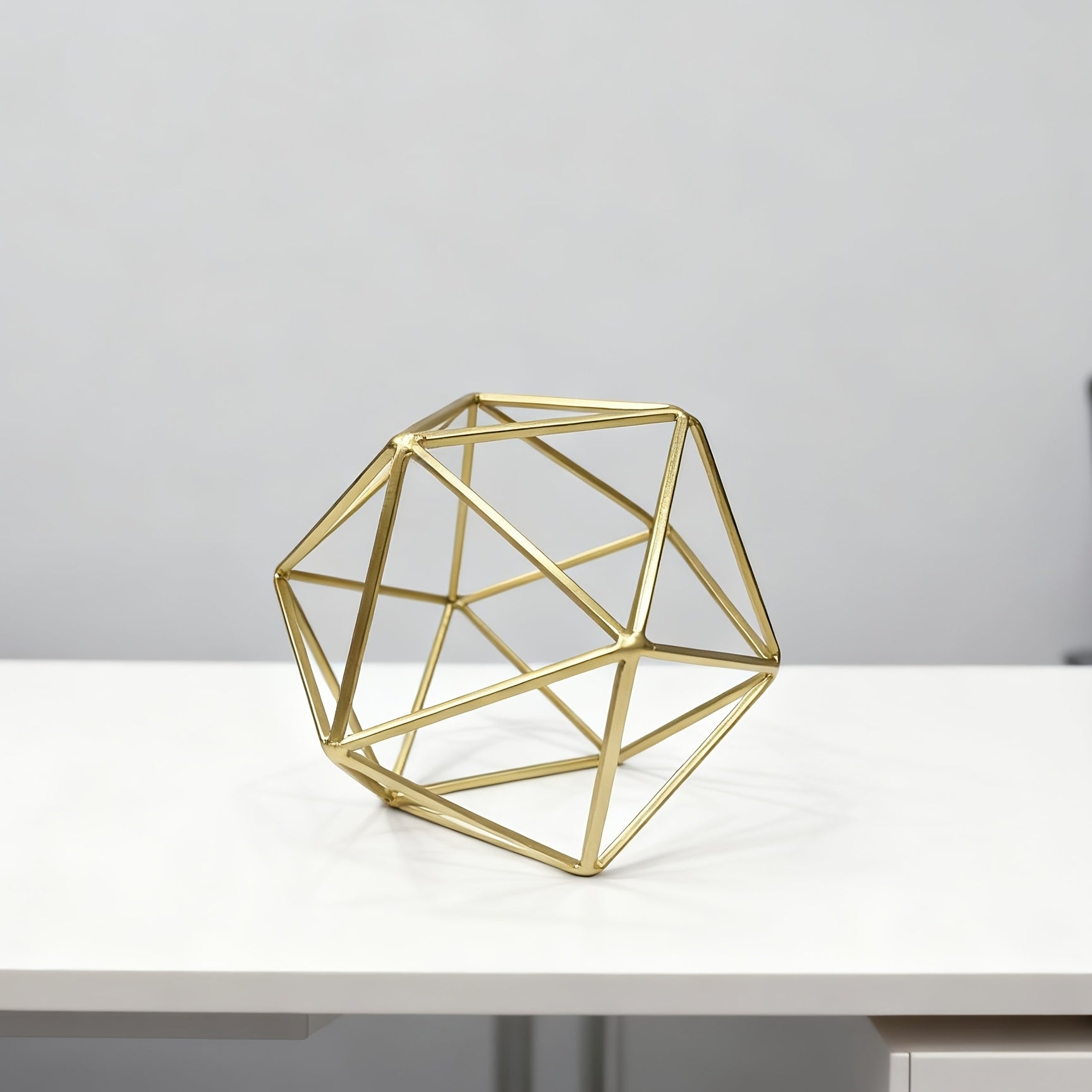 Tnessential Golden Geometric Sphere 3D Decor