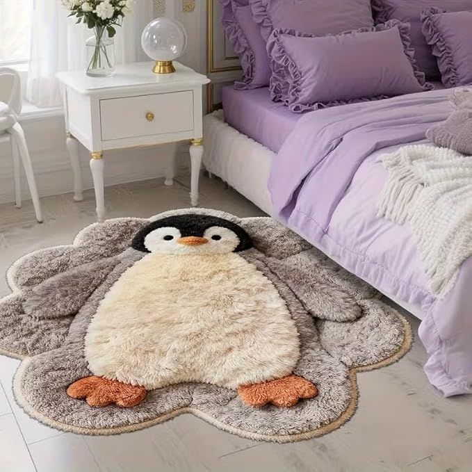 FLUFFY PENGUIN SHAPE RUG