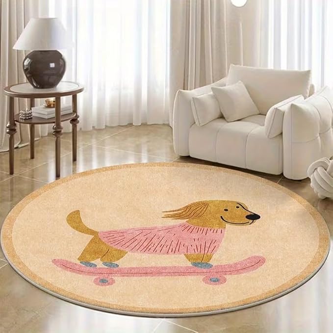 CUTE DOG SKATBOARD RUG