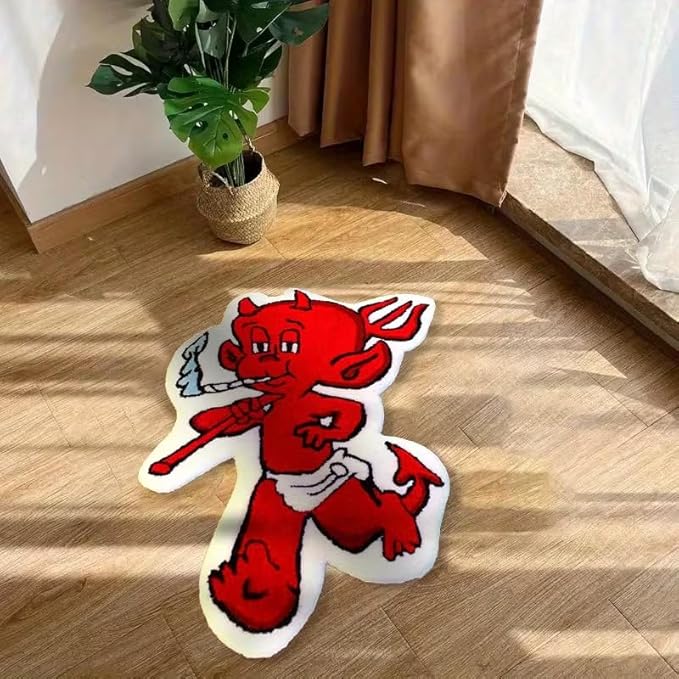 FUNNY RED DEVIL RUG