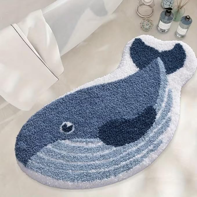CUTE BLUE WHALE RUG