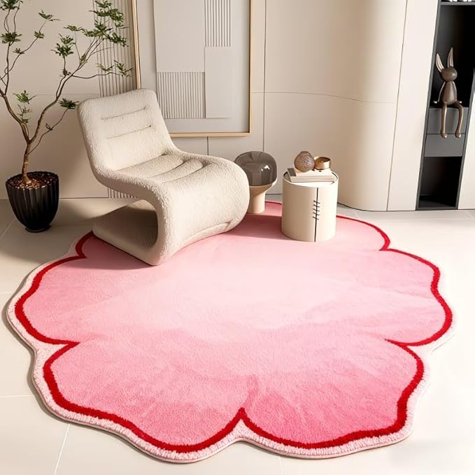 CUTE PINK AND RED FLORAL RUG