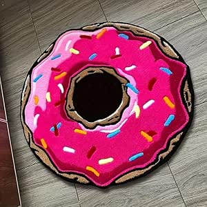 Funny Pink Donut Rug