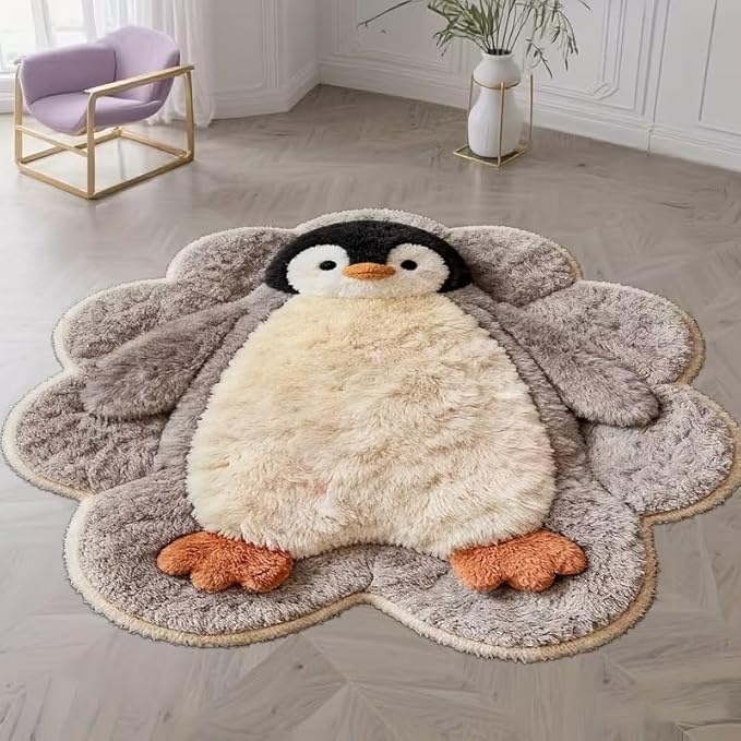 FLUFFY PENGUIN SHAPE RUG