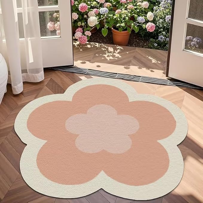 PEACH FLOWER RUG