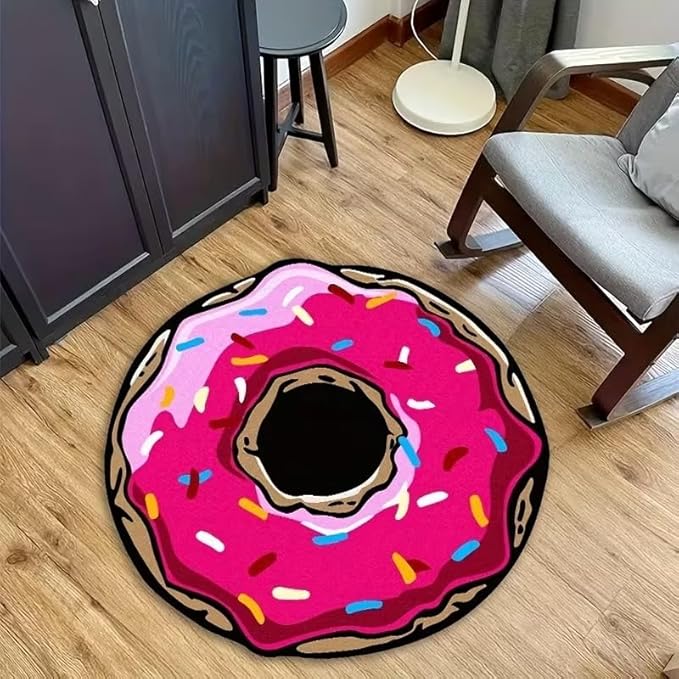FUNNY PINK DONUT RUG