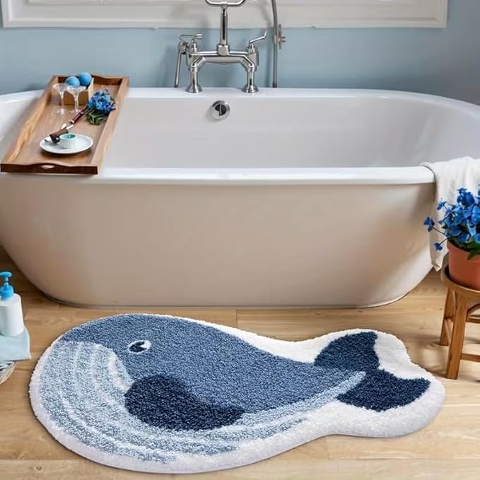 CUTE BLUE WHALE RUG