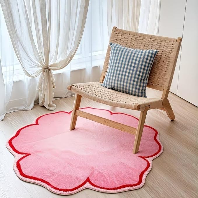 CUTE PINK AND RED FLORAL RUG