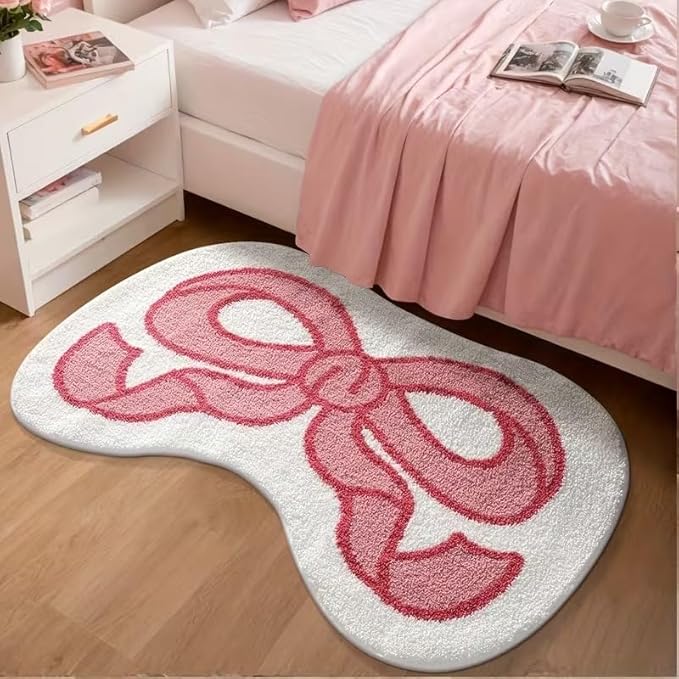 CUTE PINK BOW RUG