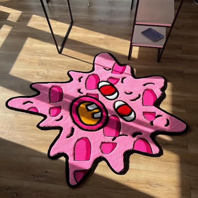 FUNNY PINK CHARECTER RUG