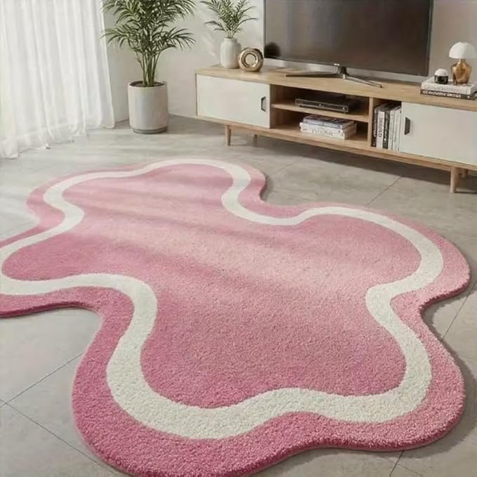 CUTE NORDIC WAVY ABSTRACT RUG