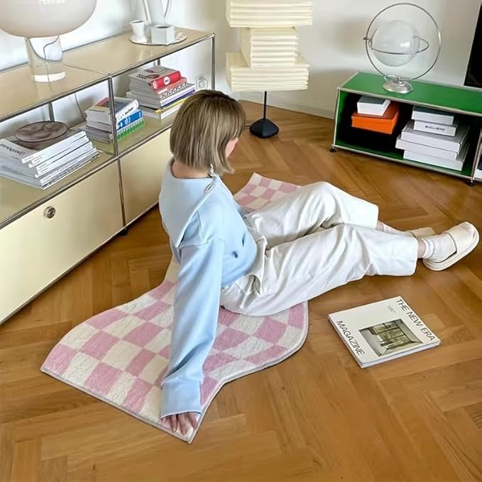 PINK CHECKERBOARD RUG
