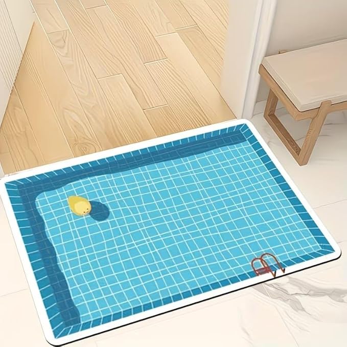 CUTE DUCK IN POOL RUG