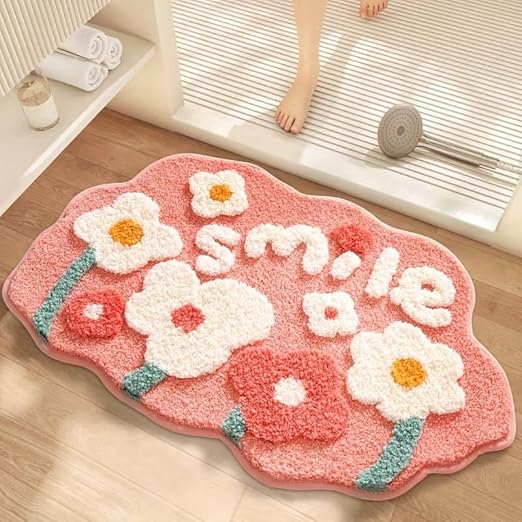 CUTE FLUFFY FLORAL RUG