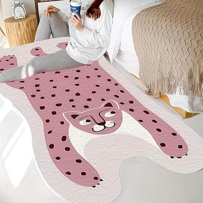CUTE PINK LEOPARD RUG