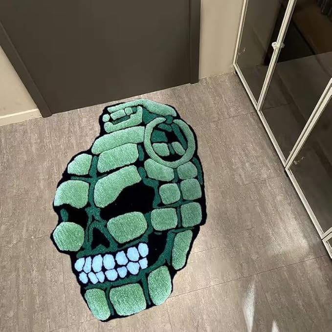 SKULL SHAPED GRENADE RUG
