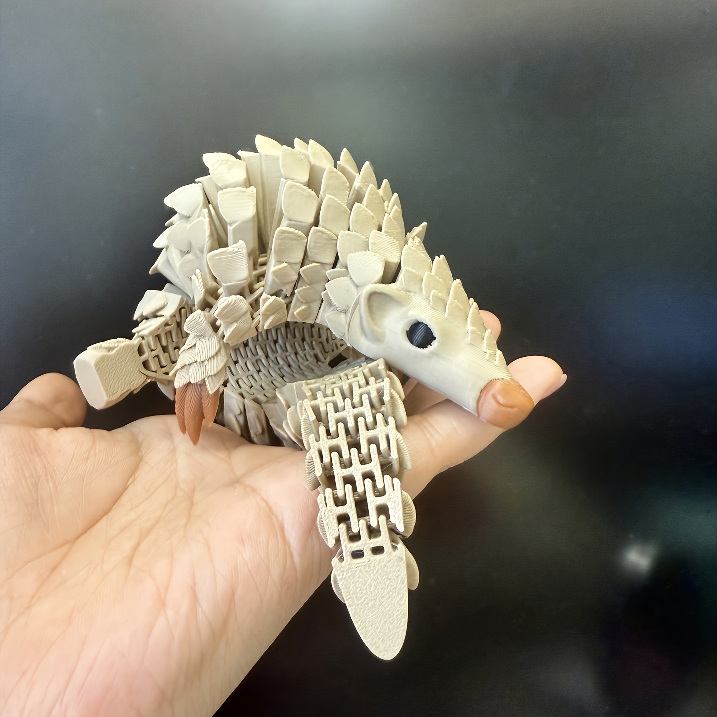 Tnessential Printed Children's Toy Gradient Hedgehog Animal Statue 3D Decor