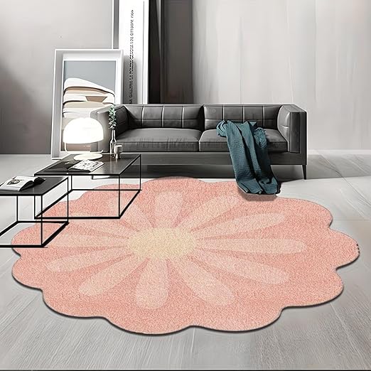 PINK DAISY FLOWER RUG