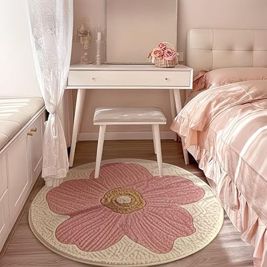 CUTE PINK FLORAL RUG