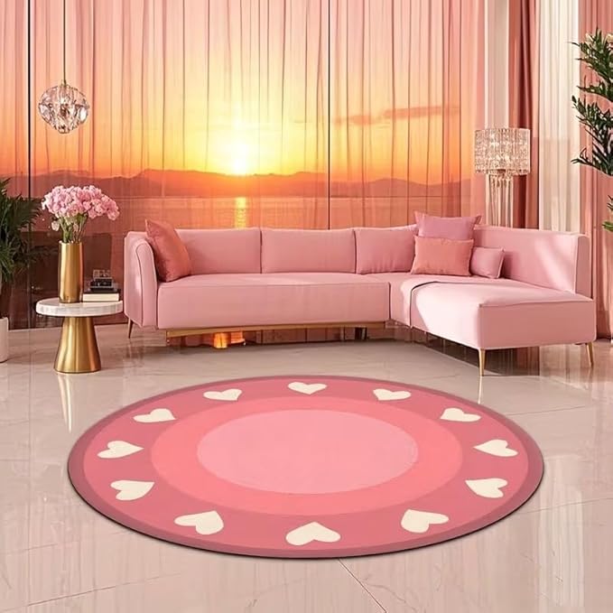 AESTHETIC HEART ROUND RUG