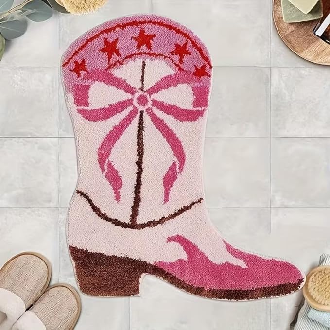FUNNY COWGIRL BOOTS RUG