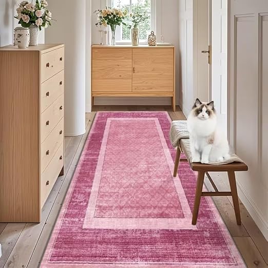 CUTE PINK RECTANGULAR PERSIAN RUG