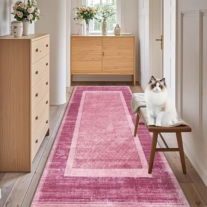 CUTE PINK RECTANGULAR PERSIAN RUG