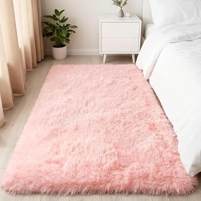 CUTE FLUFFY PINK RUG
