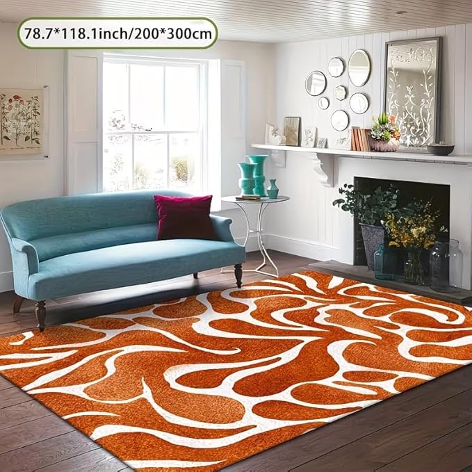 WHITE SWIRL ABSTRACT RUG