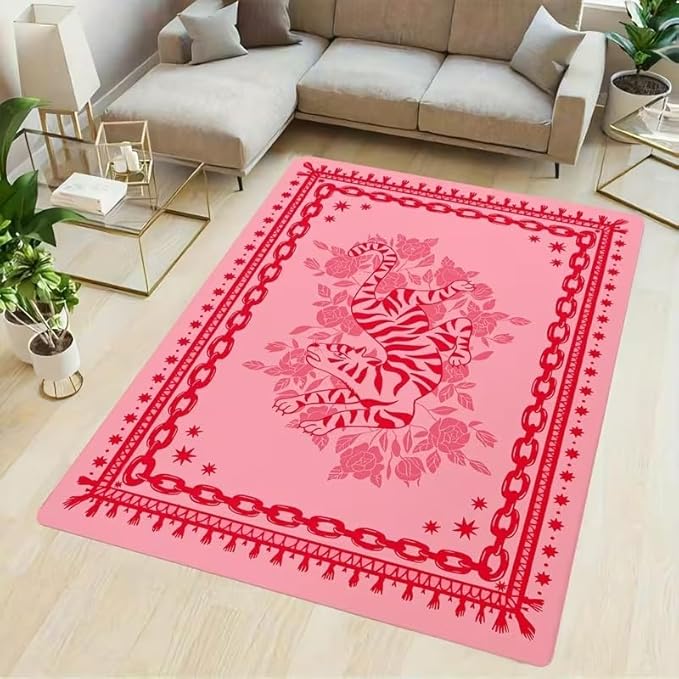 Cute Pink Tiger Rug