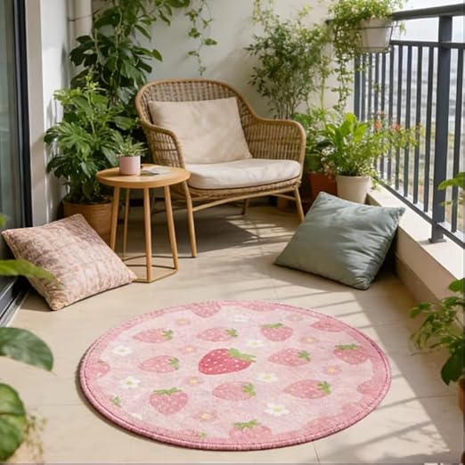 CUTE PINK STRAWBERRY RUG