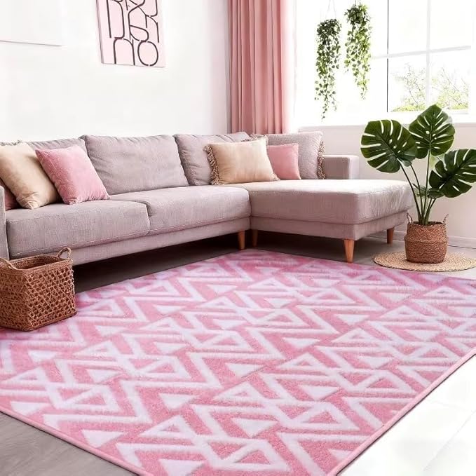 PINK GEOMETRIC RUG