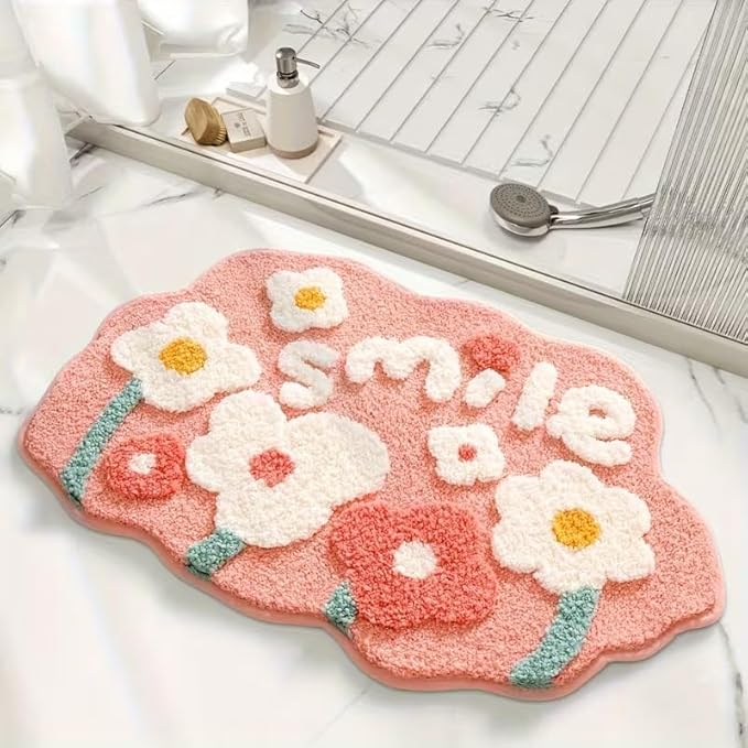 CUTE FLUFFY FLORAL RUG