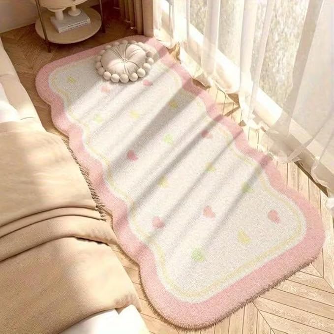 CUTE SWEET PINK FLORAL RUG