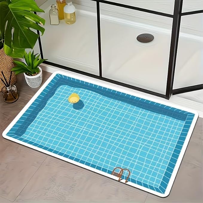 CUTE DUCK IN POOL RUG