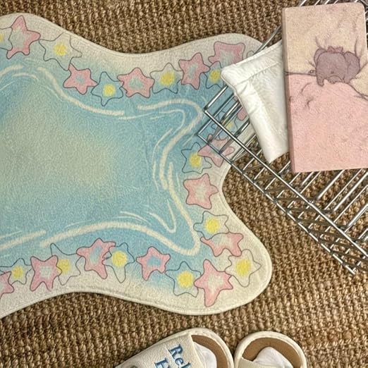CUTE BLUE STAR RUG