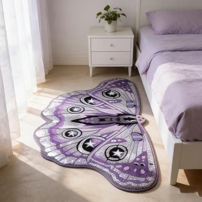 CUTE PURPLE BUTTERLFY RUG