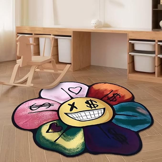 GRAFFITI SMILEY DAISY RUG