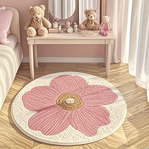 CUTE PINK FLORAL RUG
