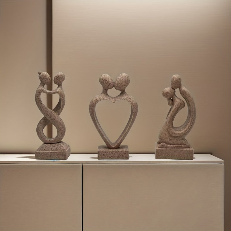Tnessential Abstract Art Figure Decoration Sandstone Couple Kissing 3D Decor